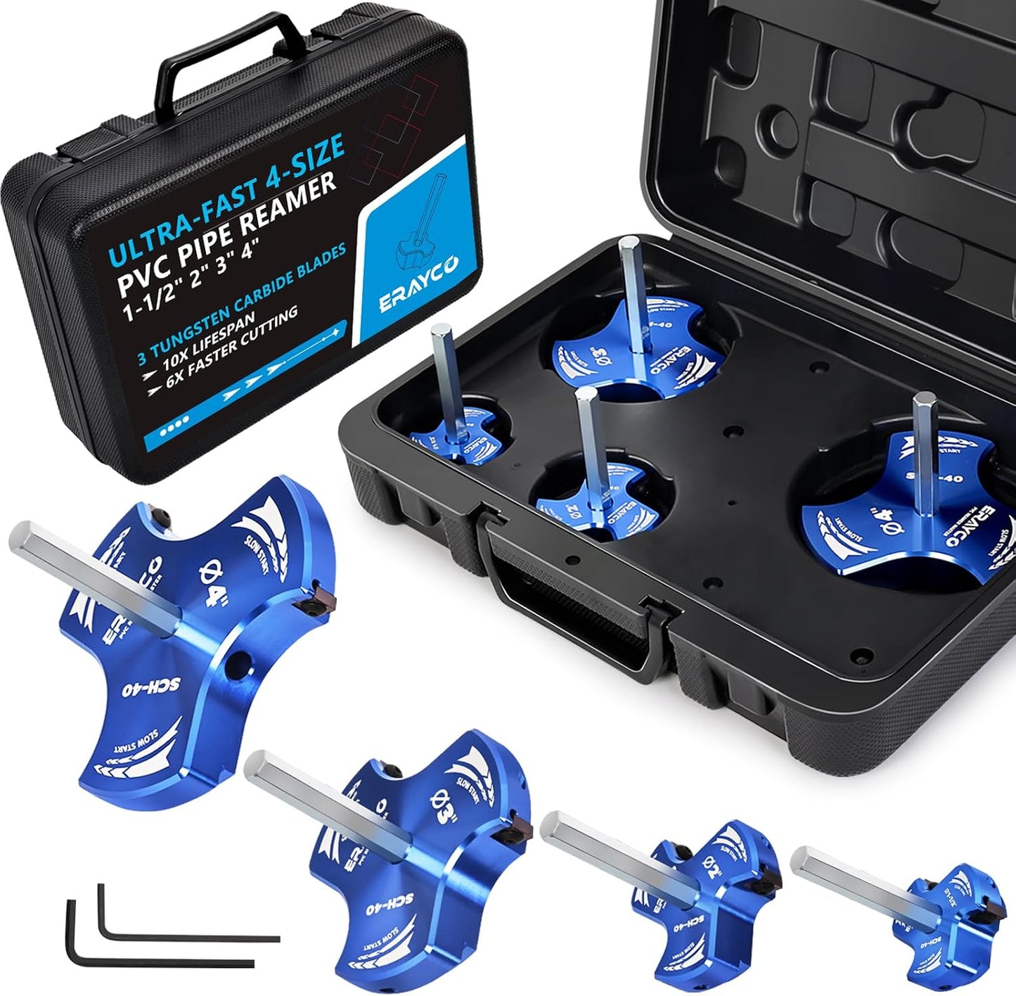 Kit escariador PVC 4 pzas 3 cuchillas ahorrador