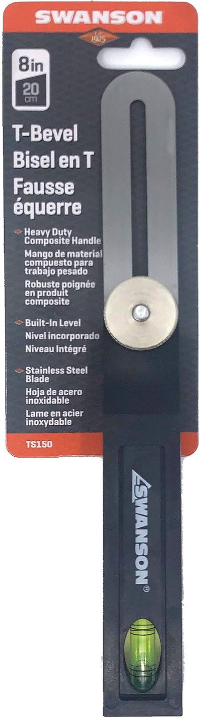 Bisel T deslizante 8pulg acero inox regla vial burbujas