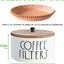Soporte madera filtro café con tapa cesta rústica blanco