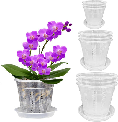 Maceta orquídea 4.3-6.1" transparente set 9