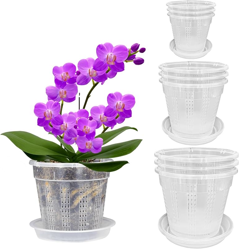 Maceta orquídea 4.3-6.1" transparente set 9