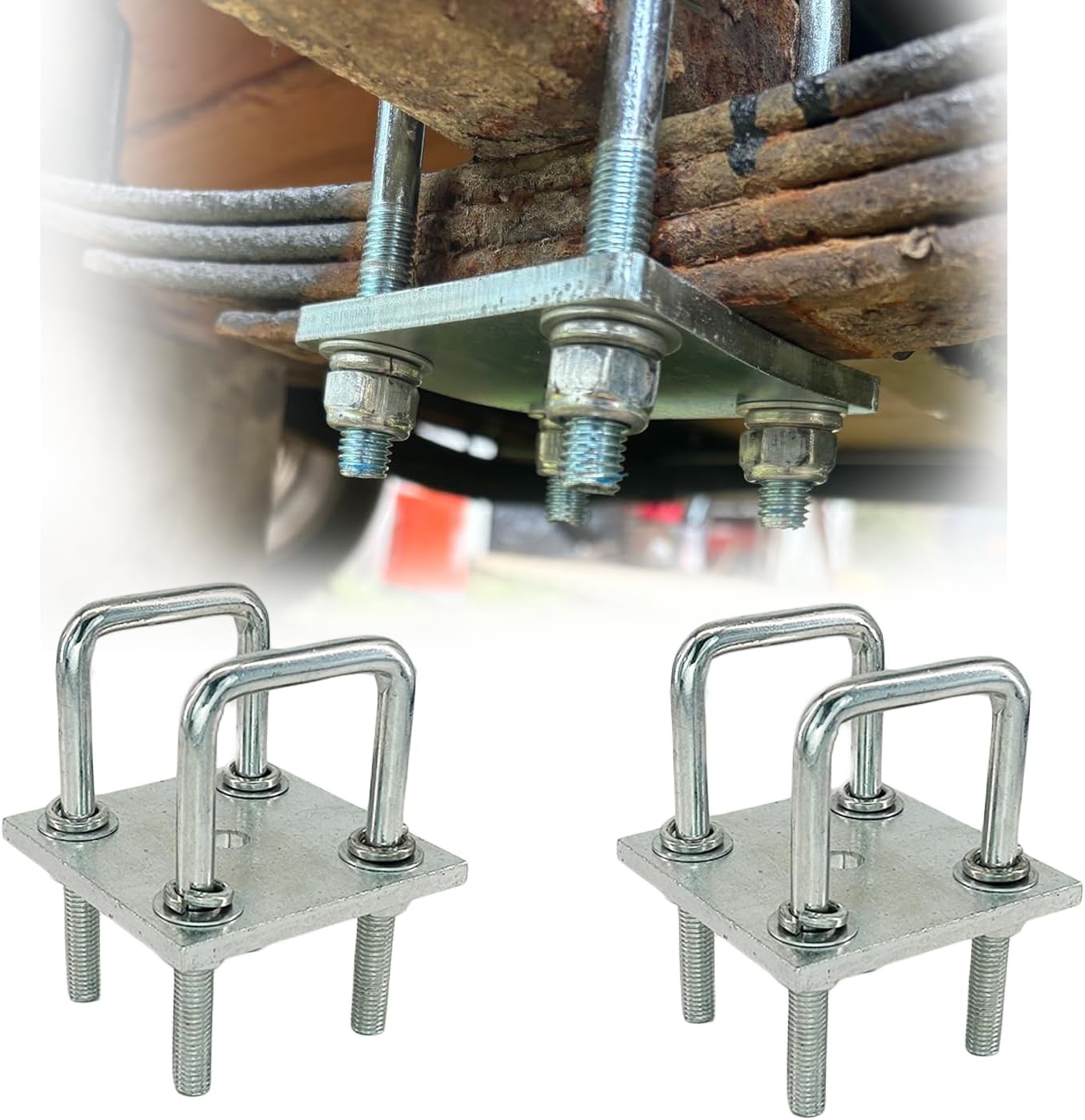 Kit 2 Pzas Pernos U Cuadrados para Eje Remolque Barco 12cm