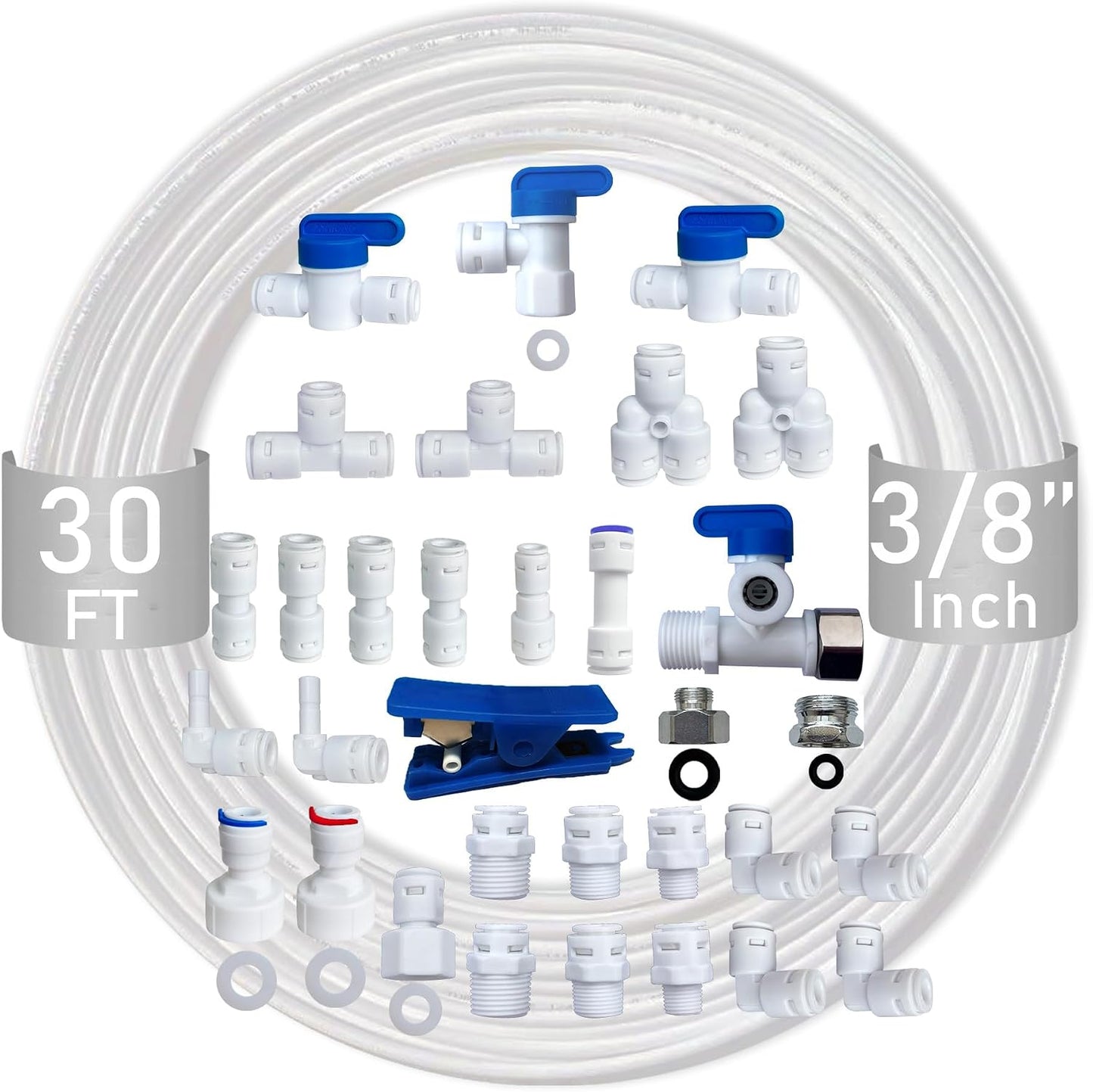 Tubo agua 3/8" 30pies para filtro RO NSF