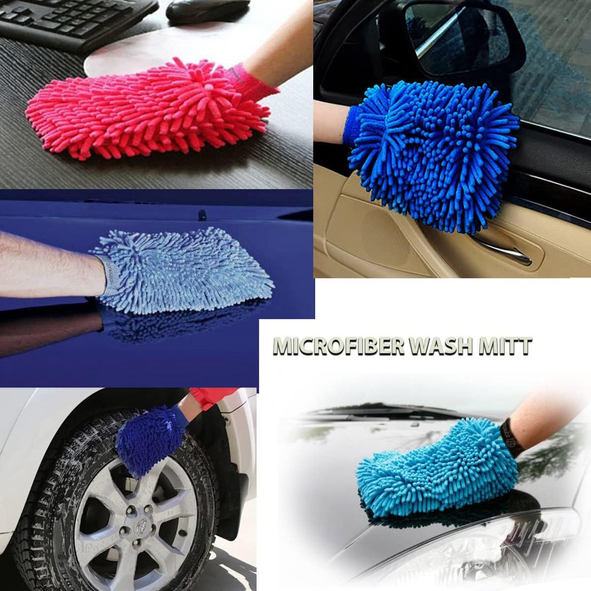 Guantes microfibra limpieza casa y auto 2 pack azul