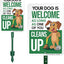 Letrero aluminio patio Clean Up After Your Dog 21.5"