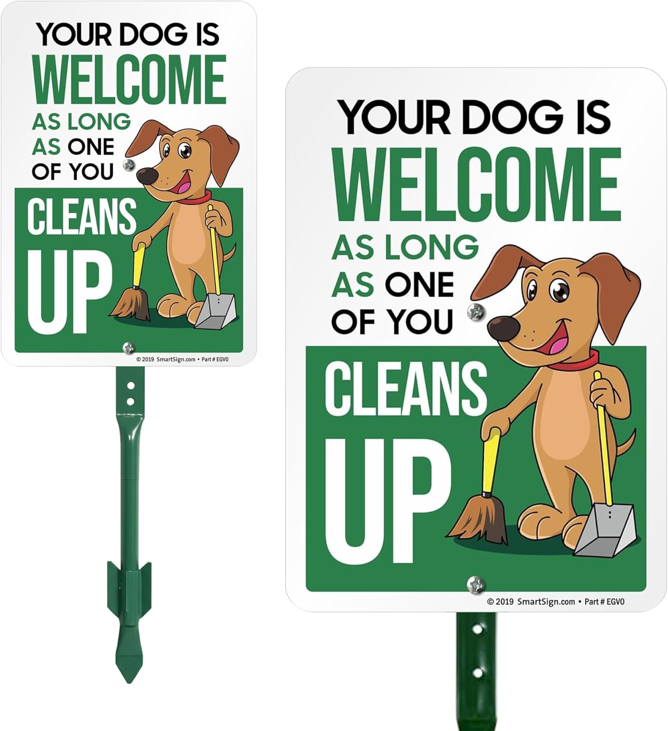 Letrero aluminio patio Clean Up After Your Dog 21.5"