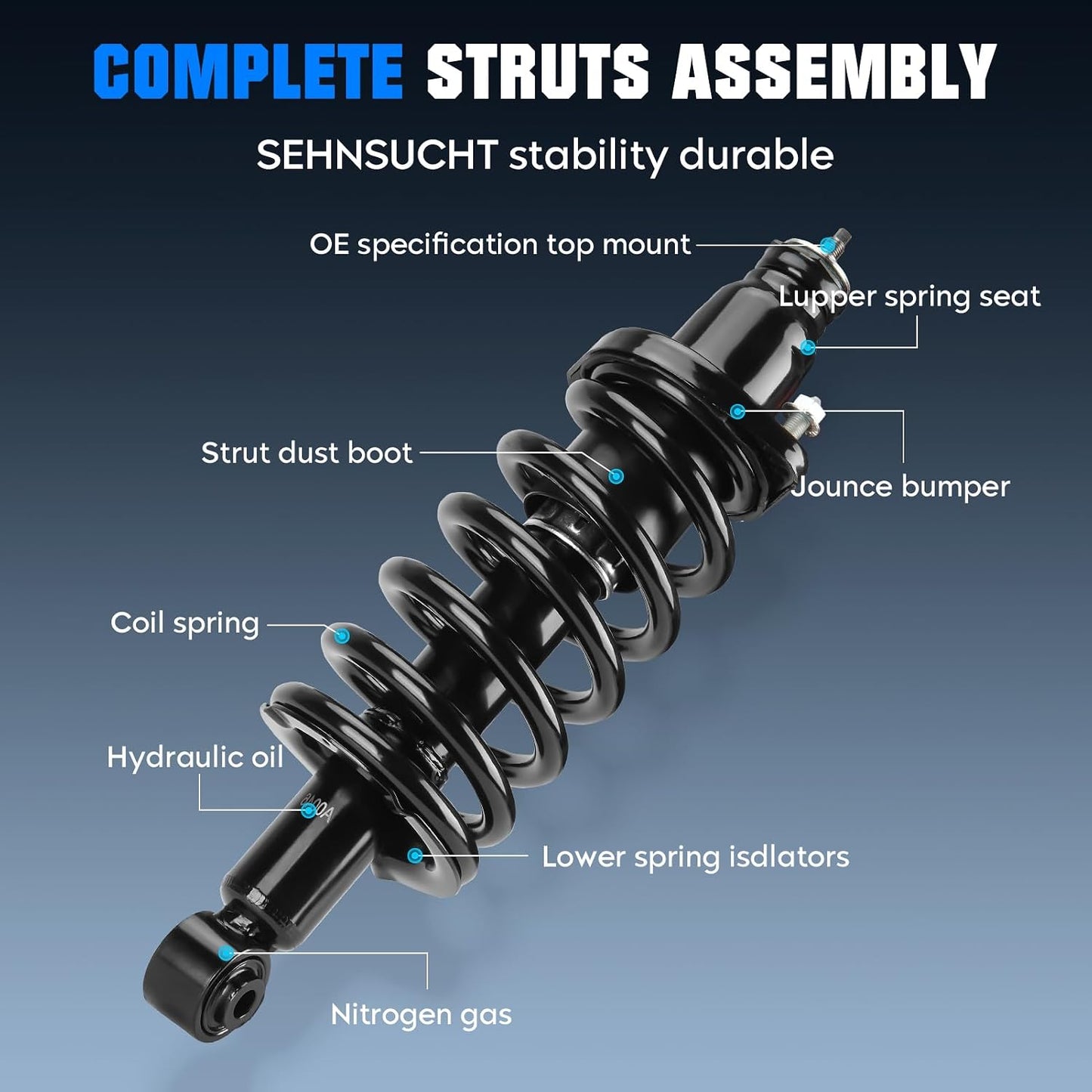 Amortiguador resorte trasero Honda CR-V L4 2.4L kit completo