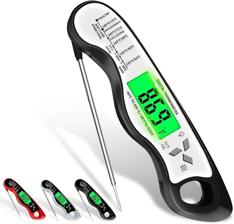 Termómetro digital carne cocina IP67 con luz calibración