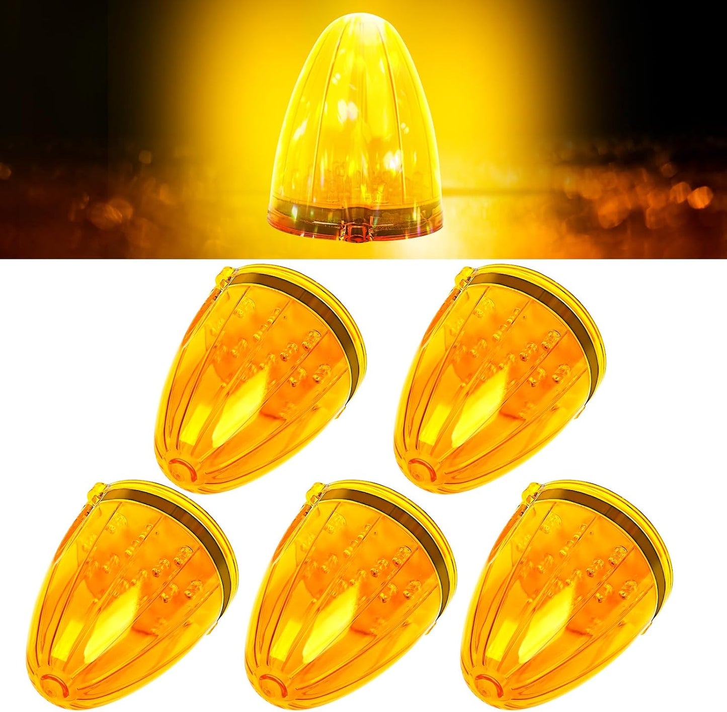 5 Luces LED Ámbar Separación Techo Camión Kenworth