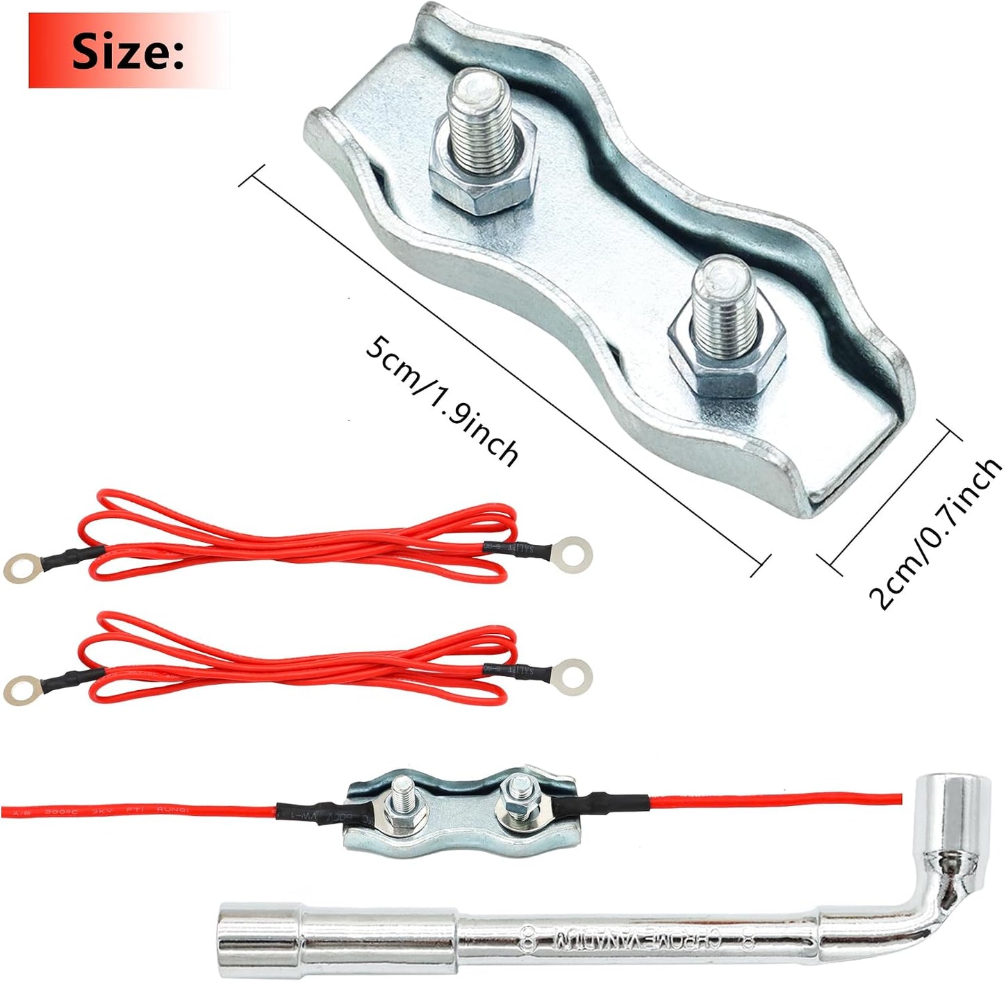 Conectores cuerda polietileno M5 acero galvanizado 36 Uds