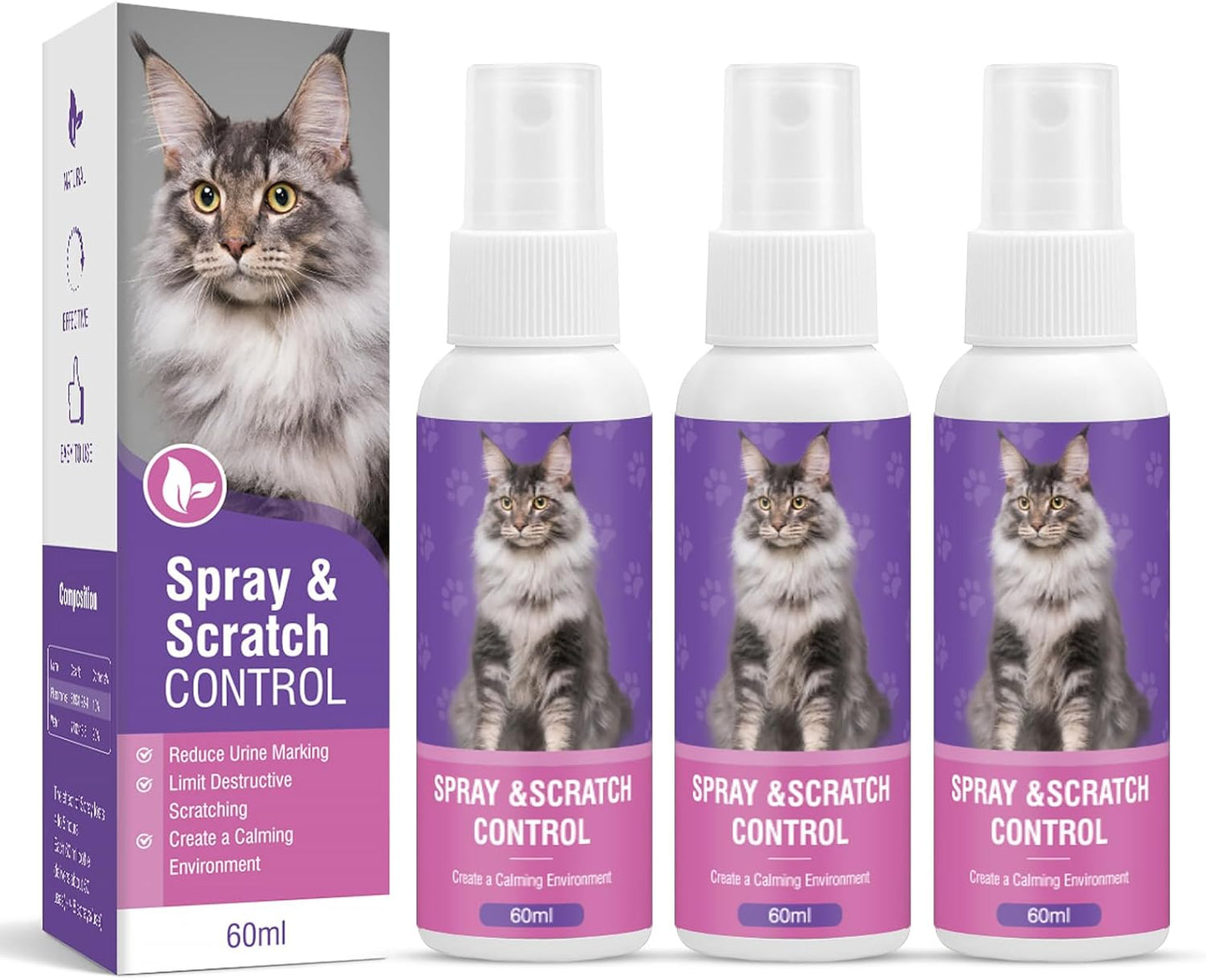 Spray calmante para gatos con feromonas reduce estrés y arañazos