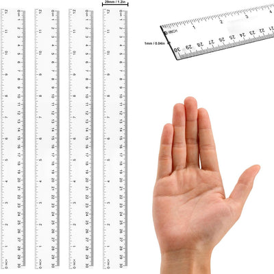 200 Reglas Plástico 12pulg Transparente Doble Escala