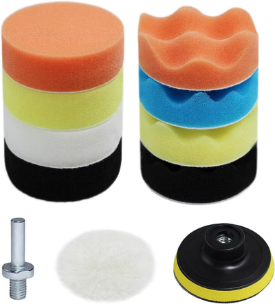 Kit pulido encerado auto almohadillas taladro 3pulg para faros