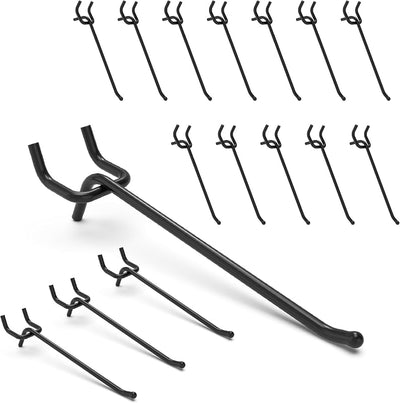 Ganchos metal negro para tablero de clavijas 6" 50uds