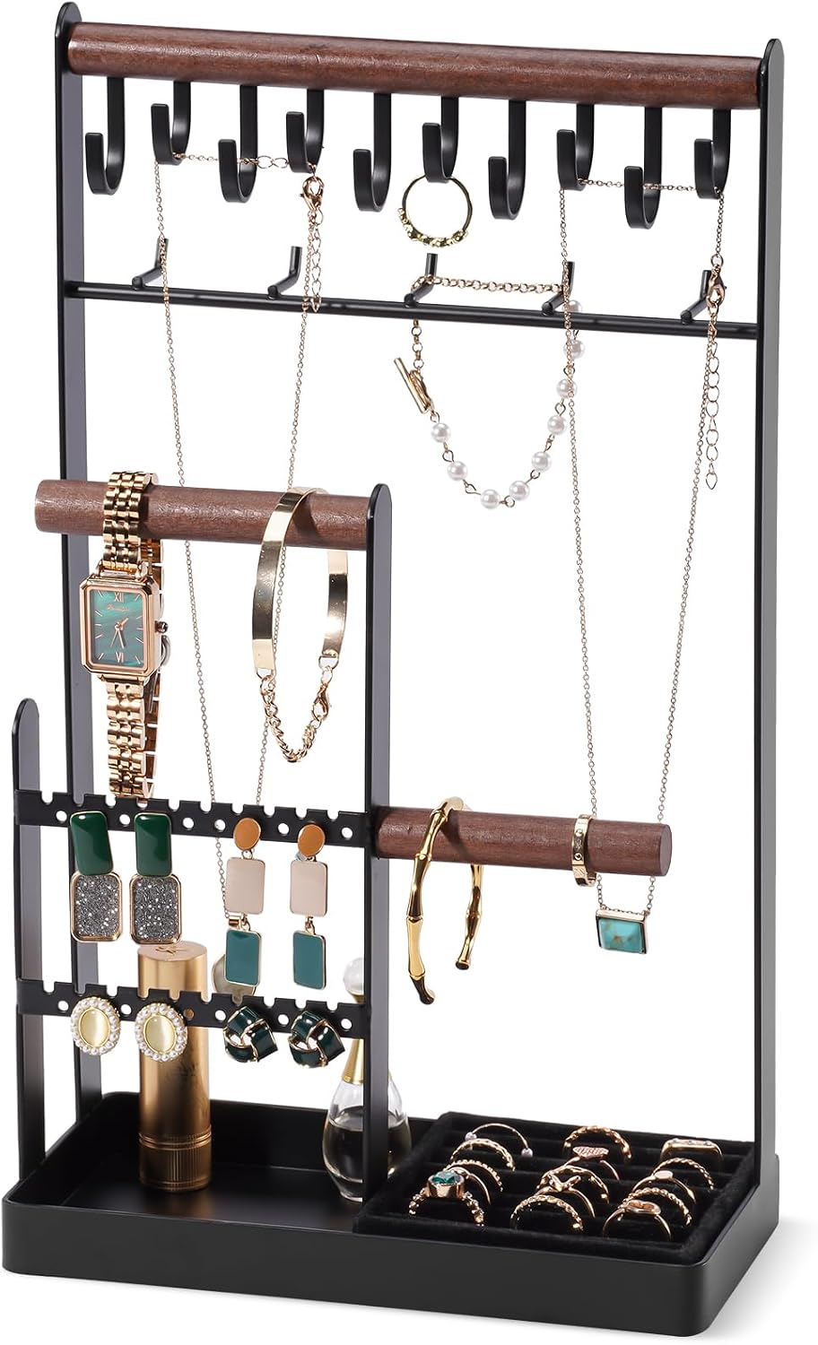 Organiz. joyas 5 niveles bandeja anillos pulseras aretes