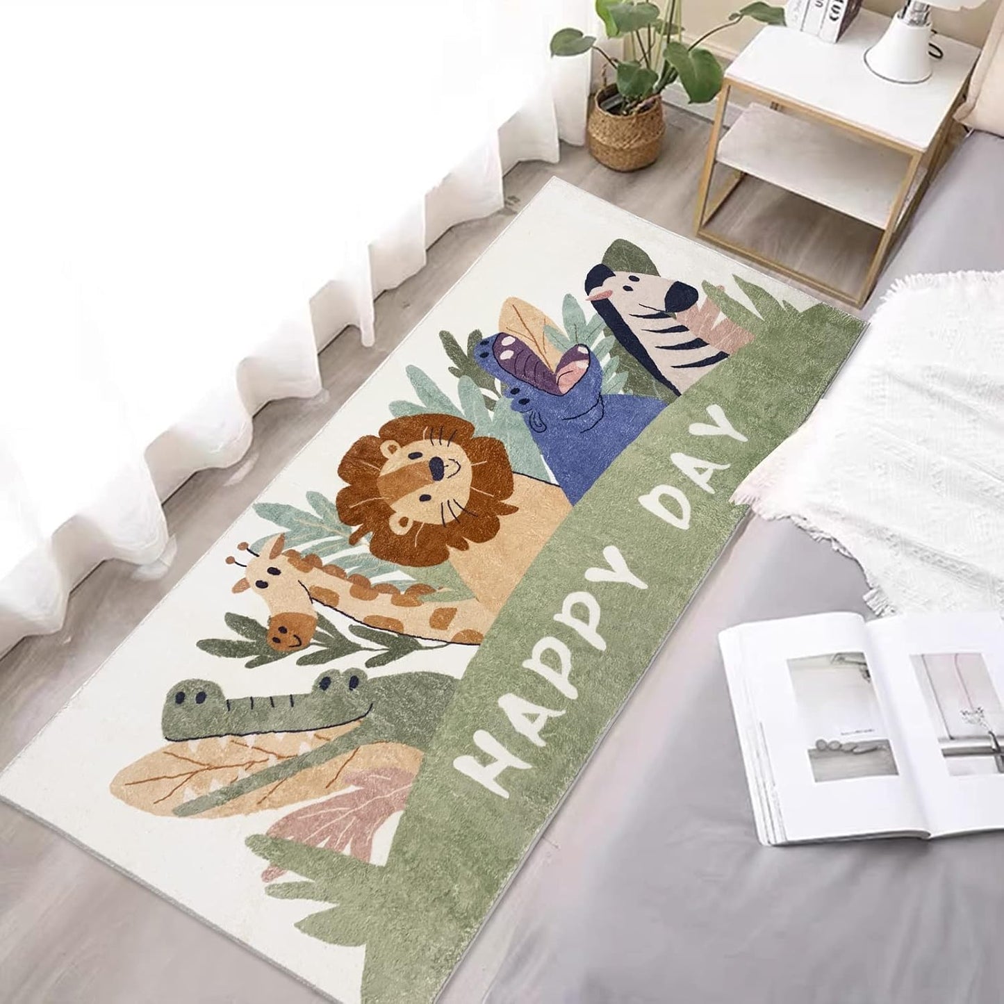Alfombra pasillo niños 2.6x5.3pies antiderrap lavable