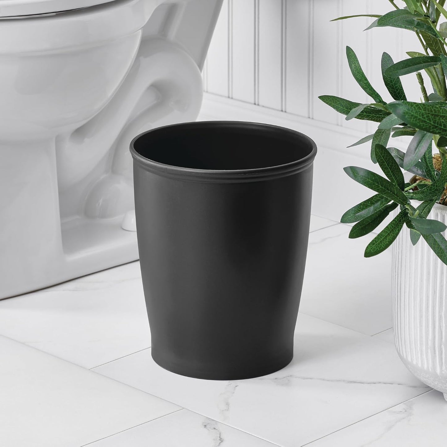 Cubo basura plástico redondo negro set 2