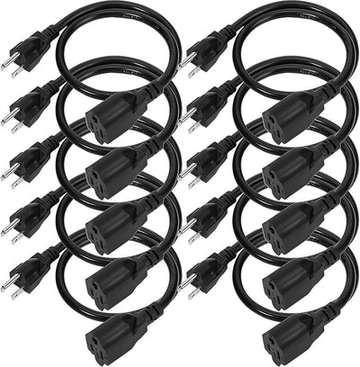 Cable extensión 125V 16AWG 3 clavijas para electrodomésticos