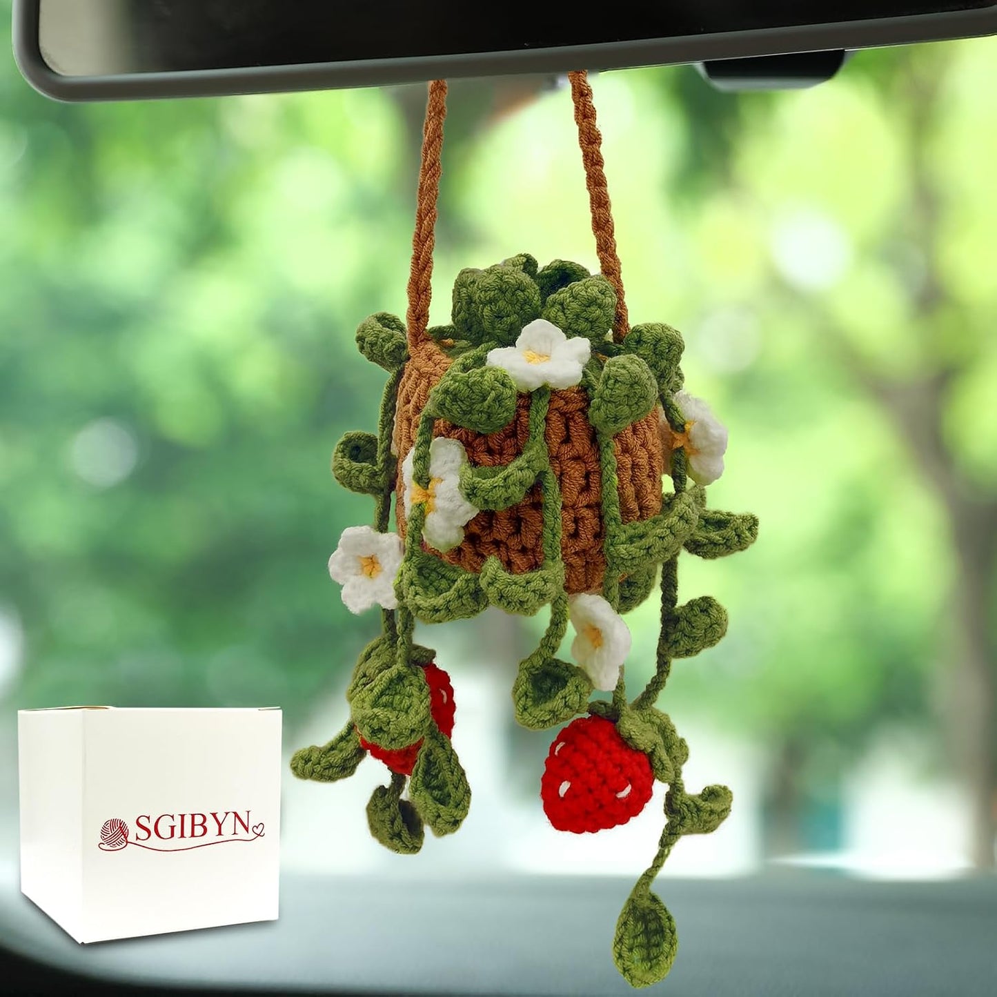 Planta colgante para coche decoración retrovisor