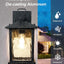 Luz porche 12pulg negra mate vidrio ondulado exterior