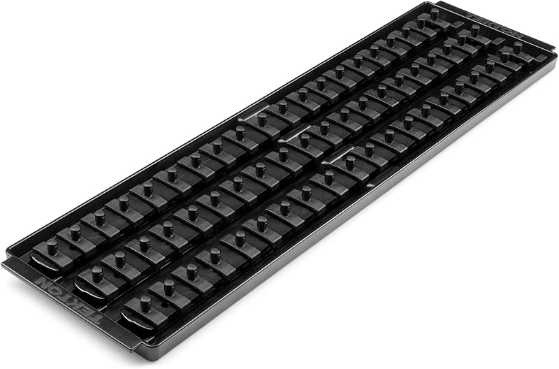 Organiz. dados 3 rieles 1/4" negro 60 herramientas