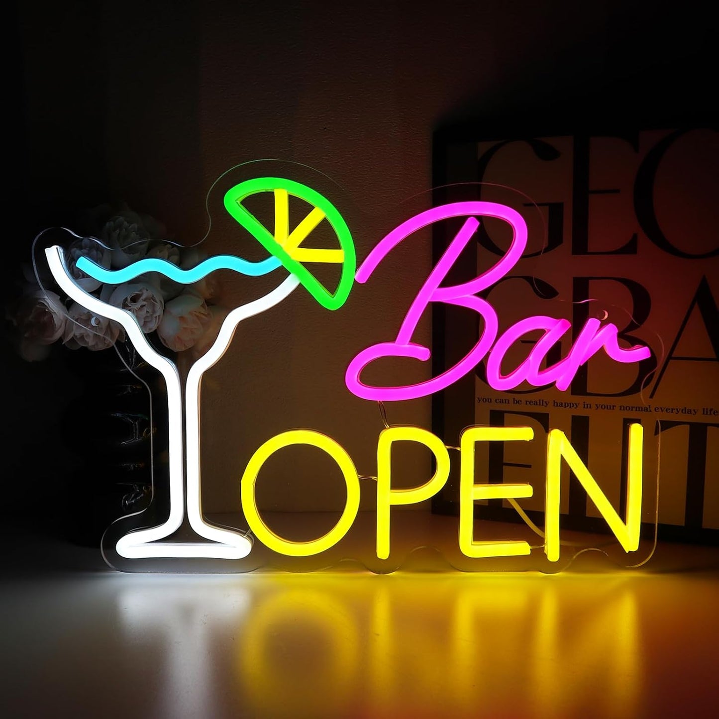 Letrero Neón USB para Barra de Cócteles y Cafetería