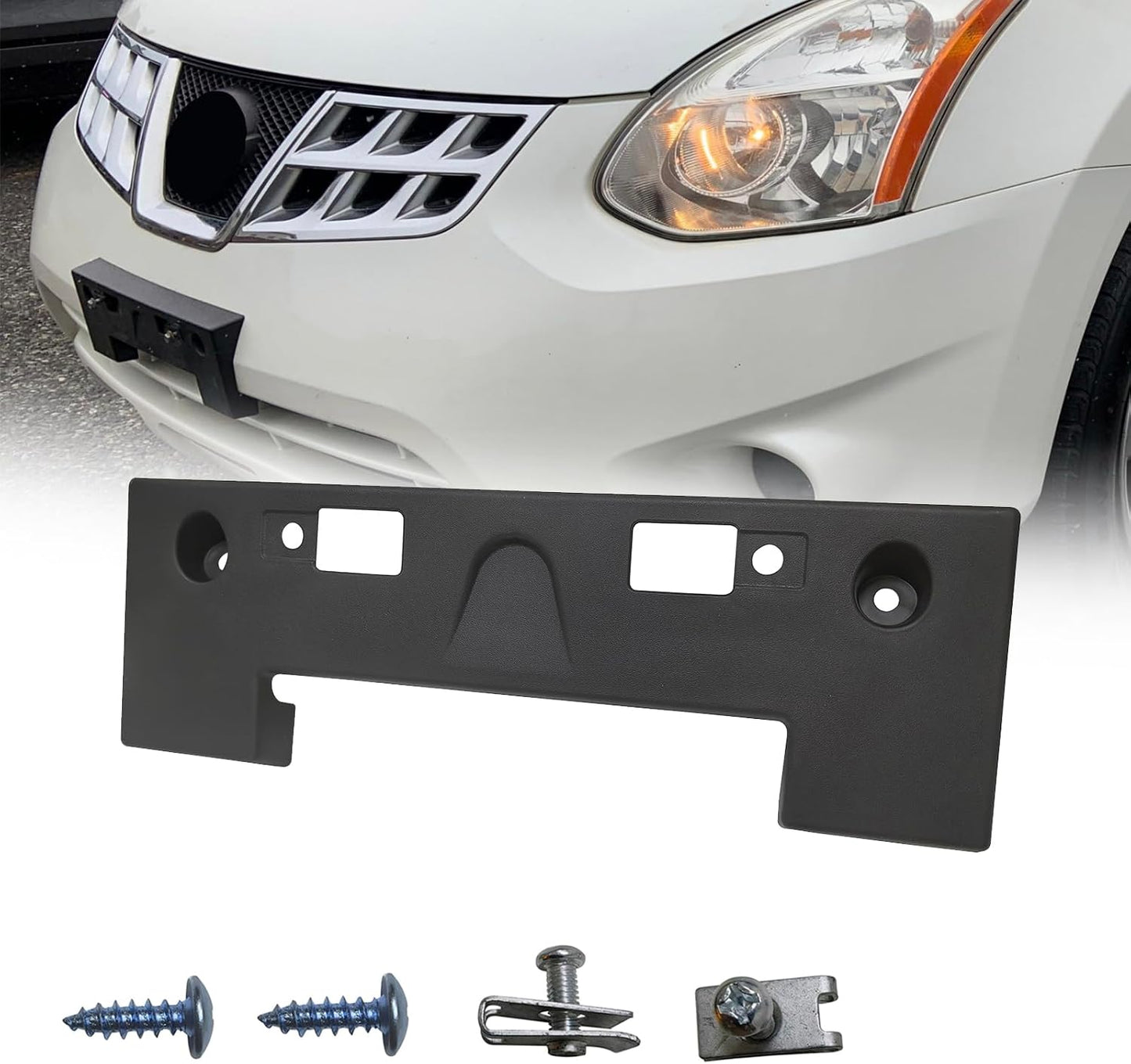Marco placa matrícula Nissan Rogue negro texturizado