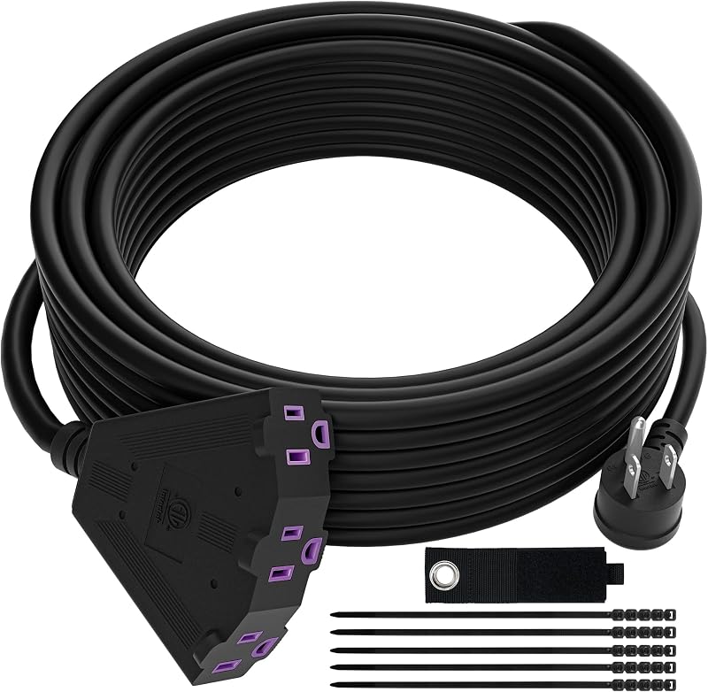 Cable extensión exterior 50ft 3 tomas 12AWG SJTW 15A ETL