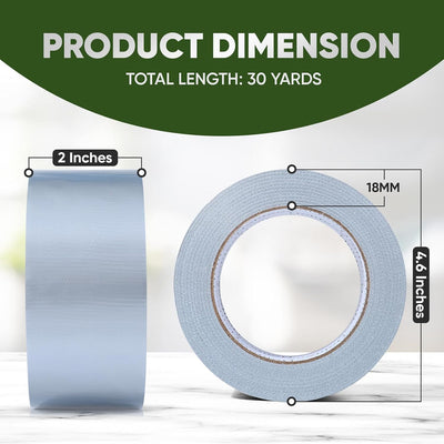Cinta adhesiva plateada 6 rollos 1.9x27m resistente impermeable