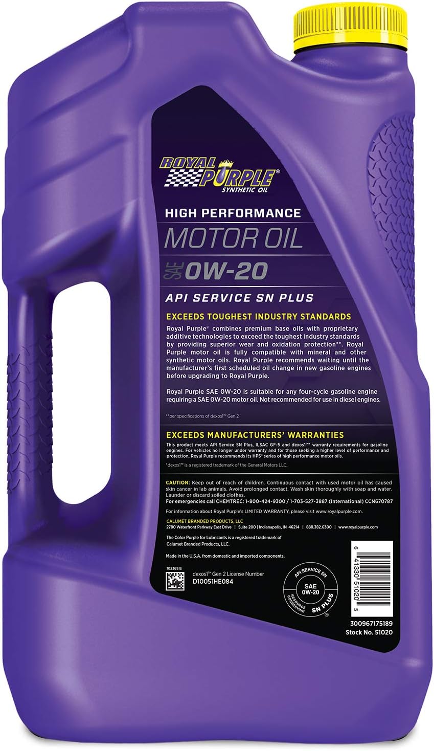 Aceite motor sintético Roy51020 SAE 0w-20 5/4gal