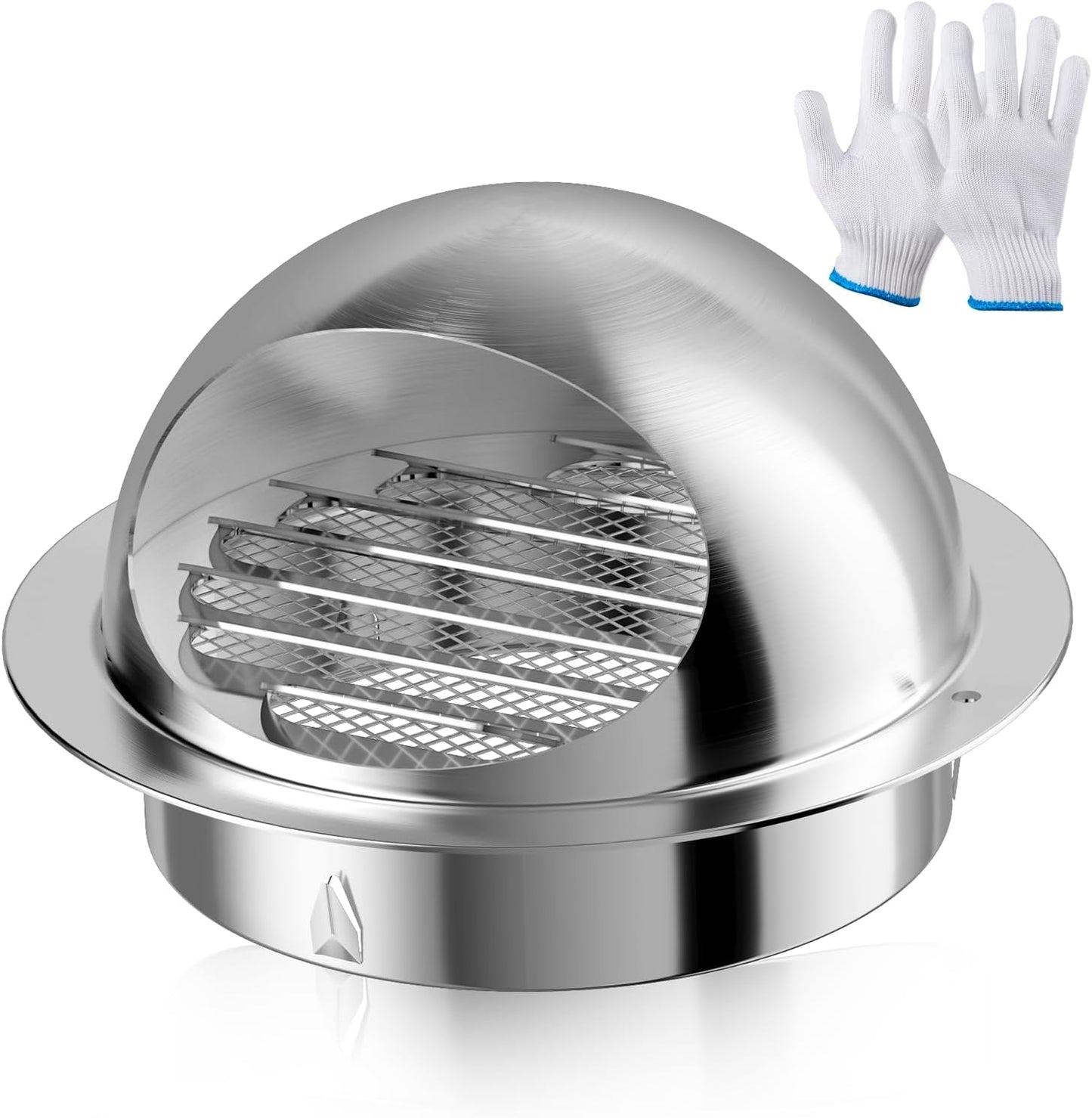 Cubiertas ventilación 8pulg acero inox redondas plateado