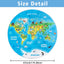 Alfombra educativa mapa mundo 4x4ft con animales
