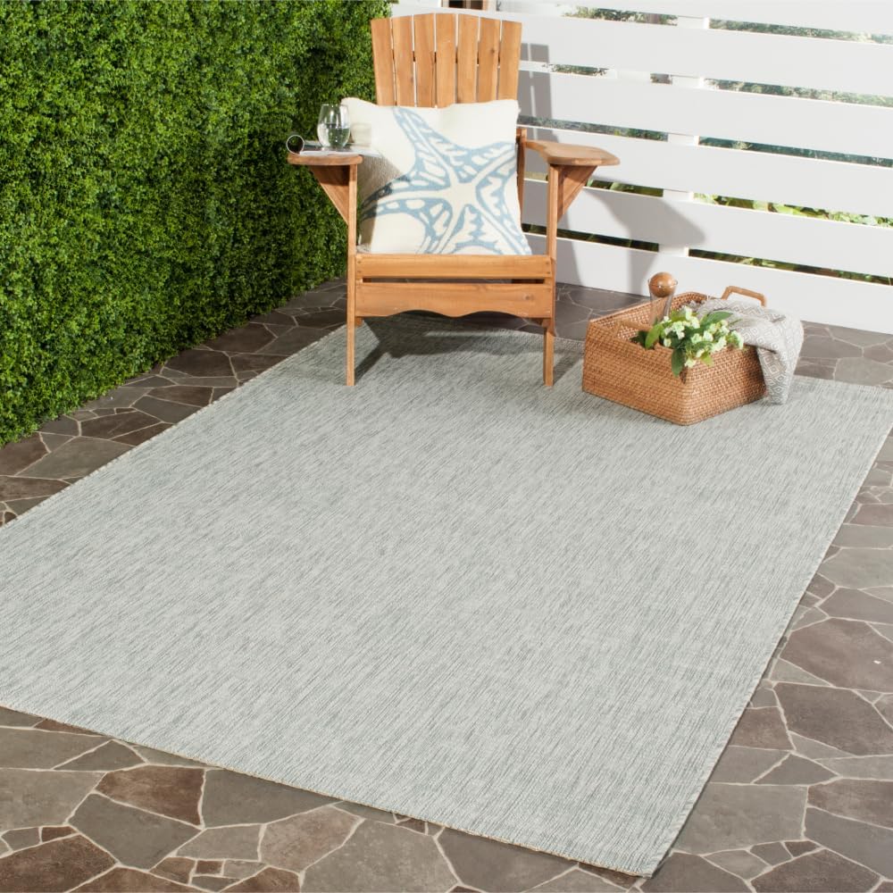 Alfombra baño exterior 4x5'7" Grey/Turquoise CY8576