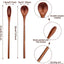 Cucharas de madera para café y té con mango largo 6 pzas