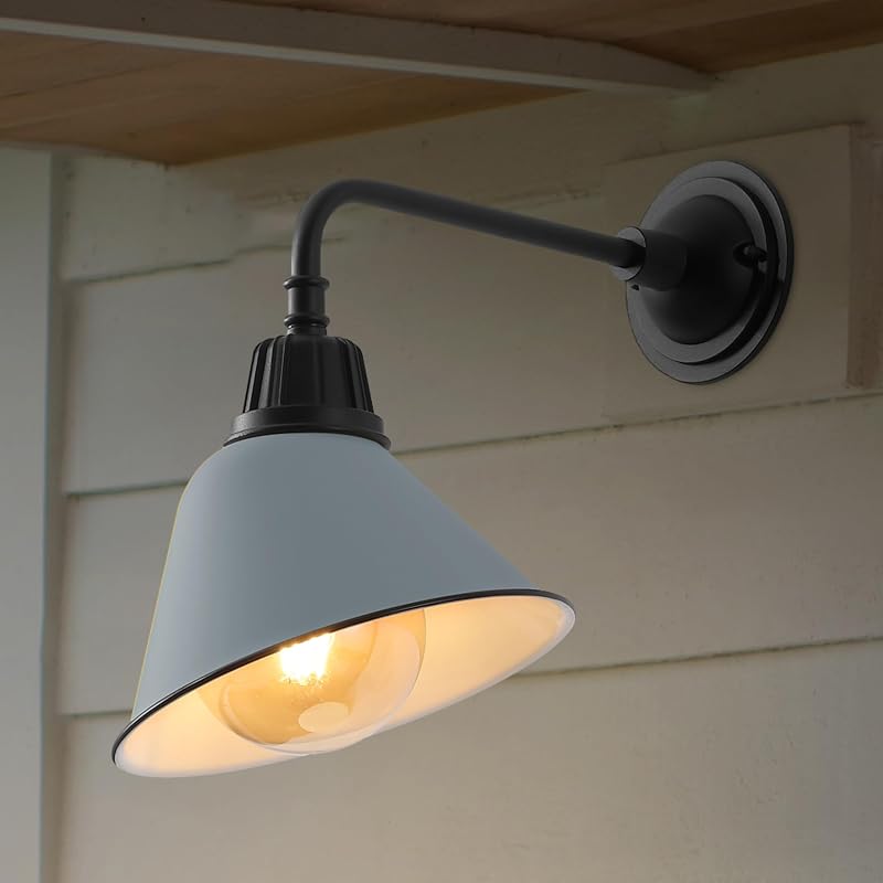 Aplique led industrial plateado mate 9.63pulg brazo cisne