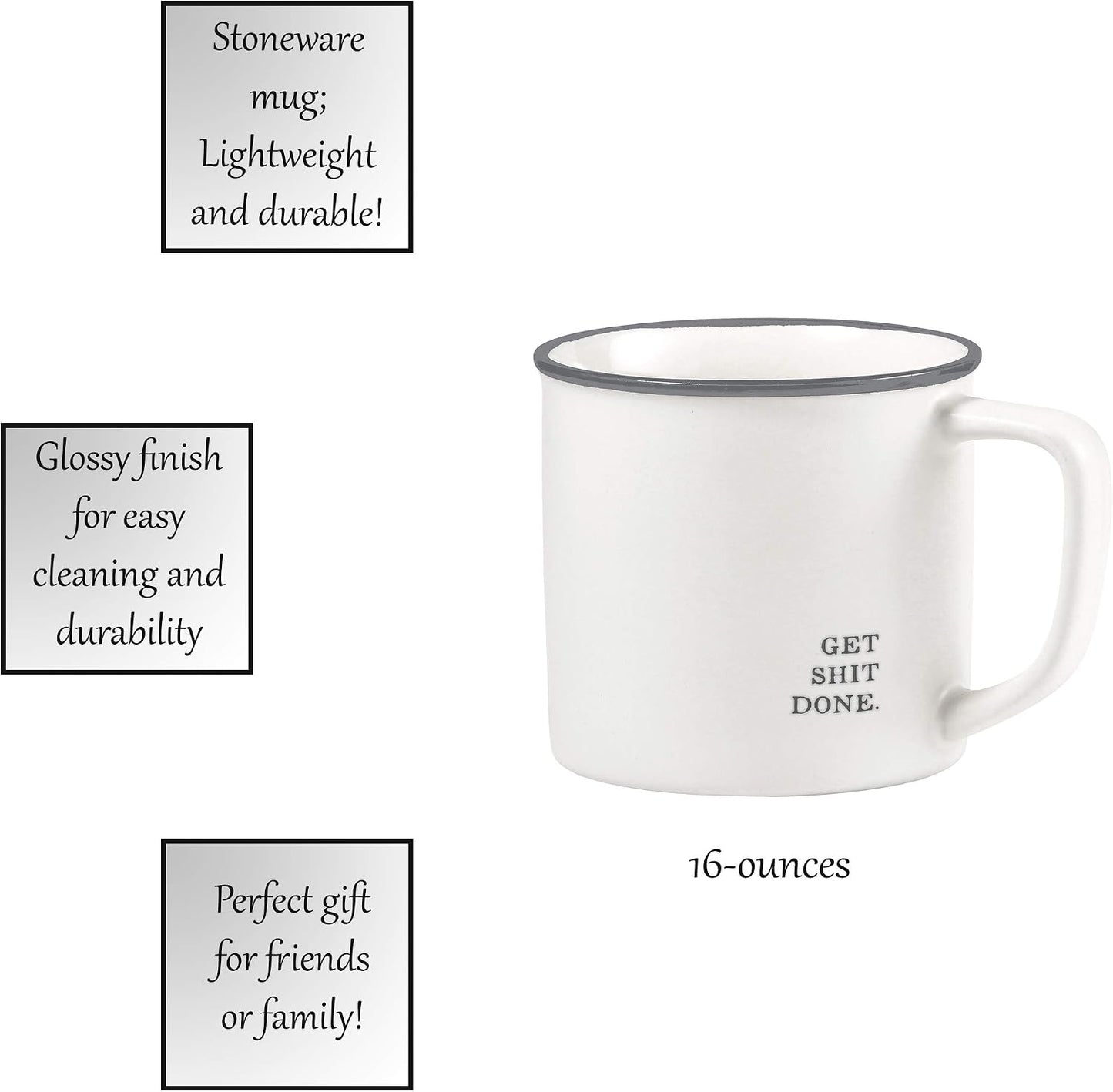 Tazas café gres 16oz diseños cara a cara blanco y negro