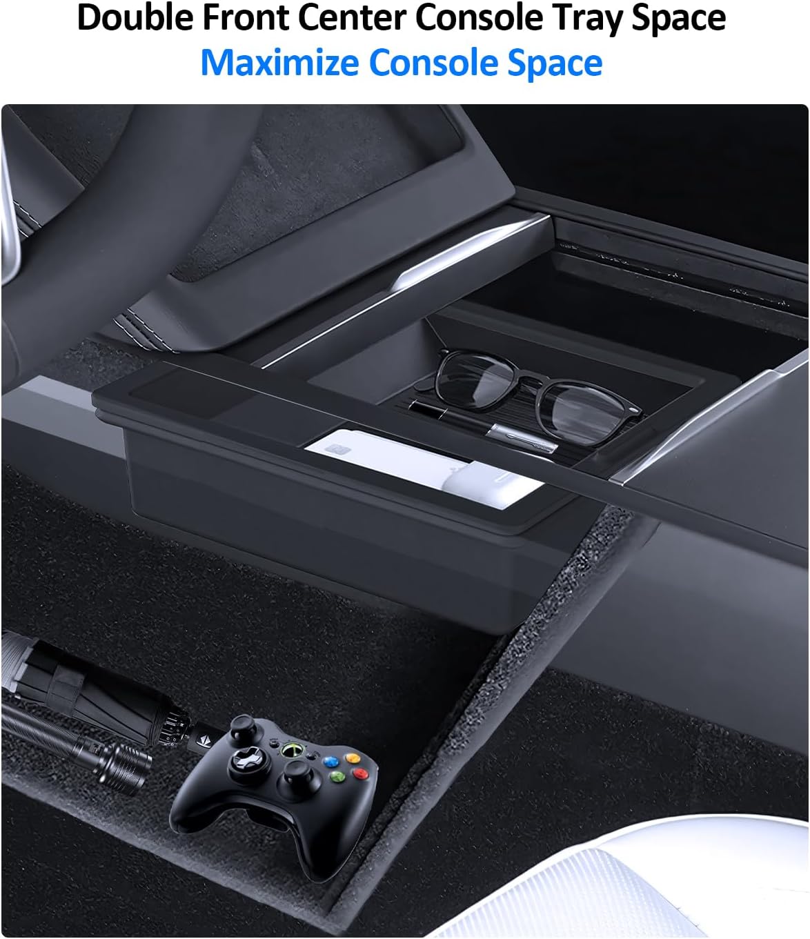 Bandeja organizadora consola Tesla Model Y 3 2025-2026