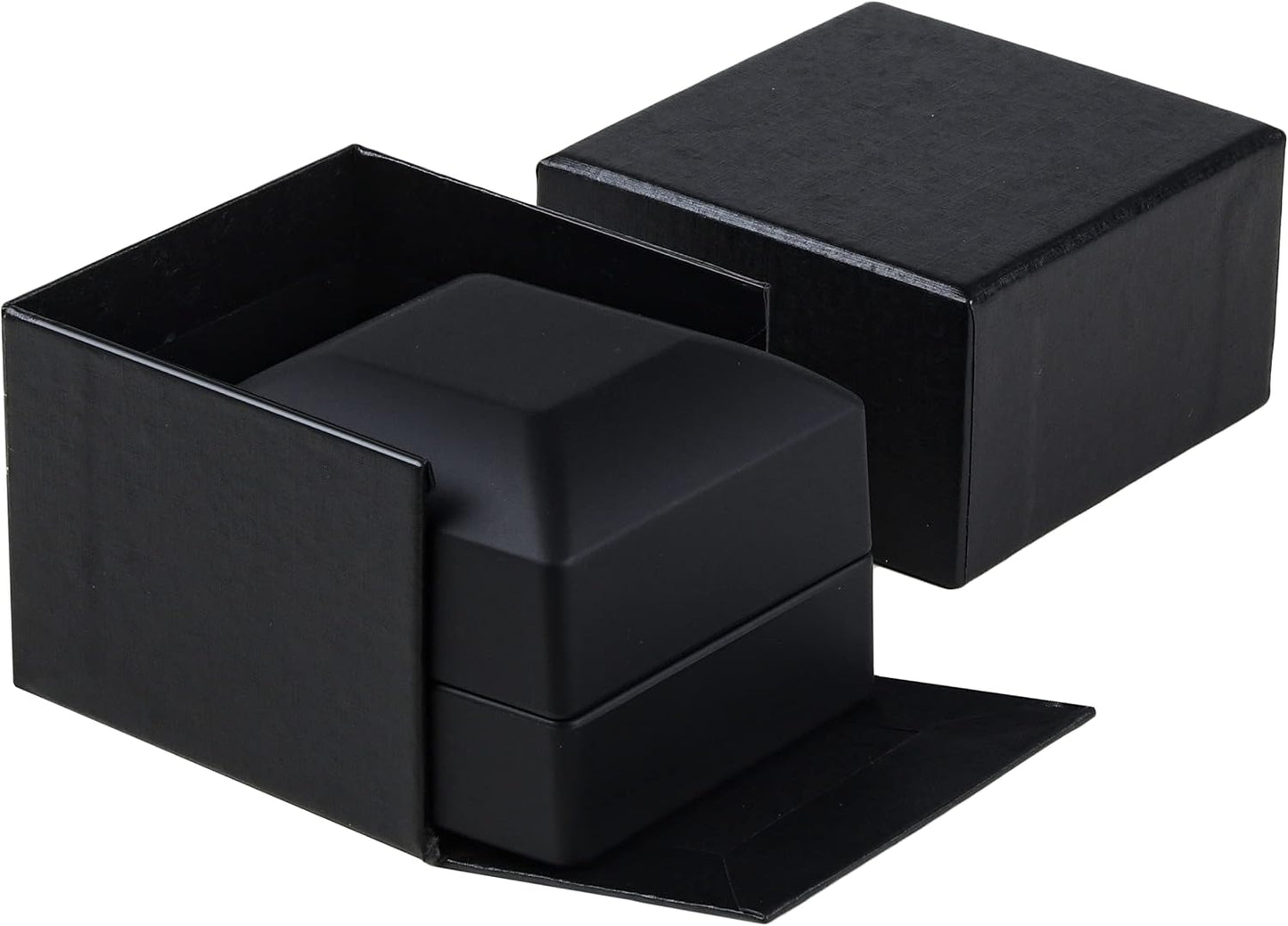 Caja anillo lujo con luz led forma cuadrada regalo joyería