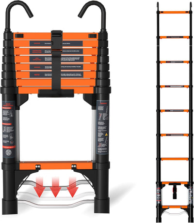 Escalera telescópica aluminio plegable 8.5ft 330lb