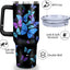 Vaso mariposa acero inox 40oz con tapa y pajilla