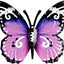 Decoración mariposa metal 3D para pared jardín morado
