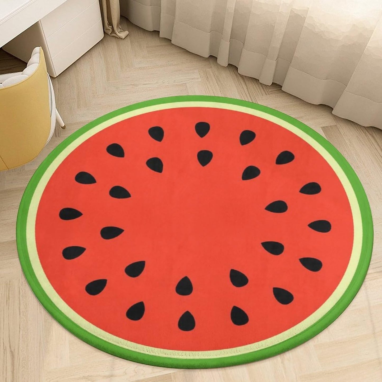 Alfombra redonda sandía para niños dormitorio baño 3ft