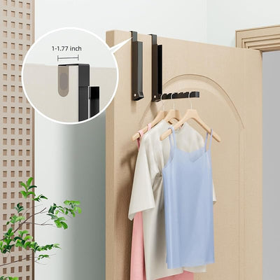 Perchero plegable para puerta interiores 2 pzas negro