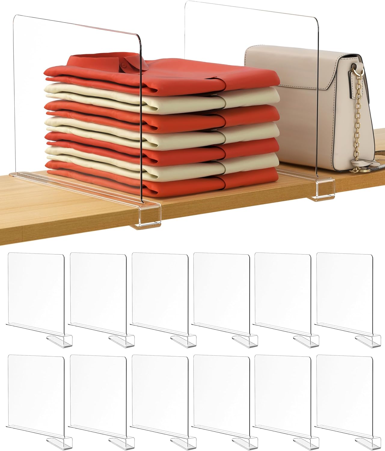 Separadores estante 12" transparentes set 12