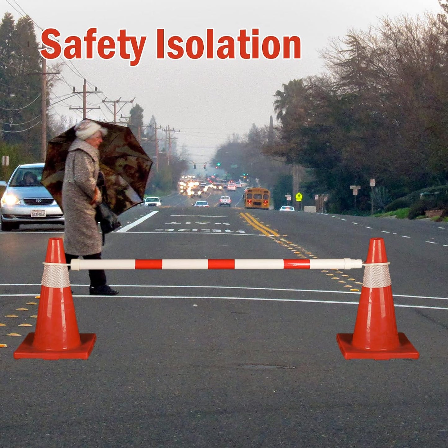 12 Barras Cono Tráfico 4-7.2ft Expandibles Seguridad