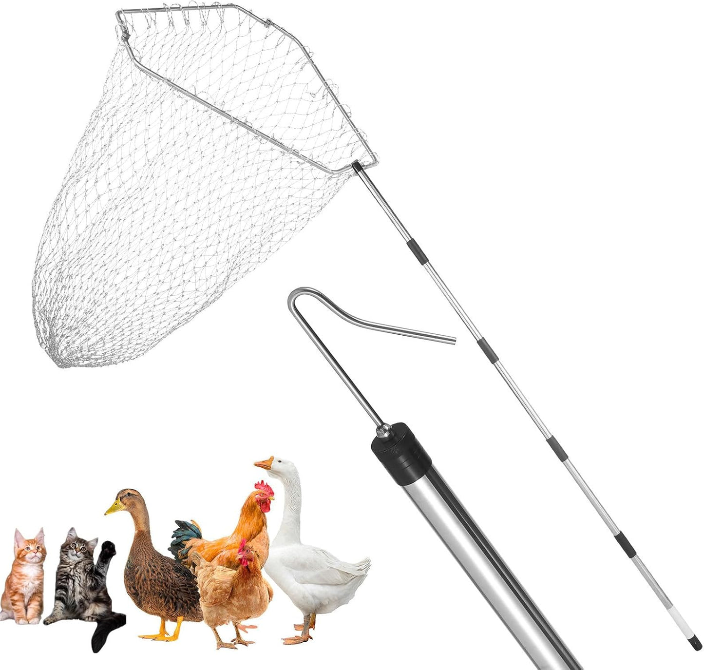Colector red pollo acero inox 74" ajustable