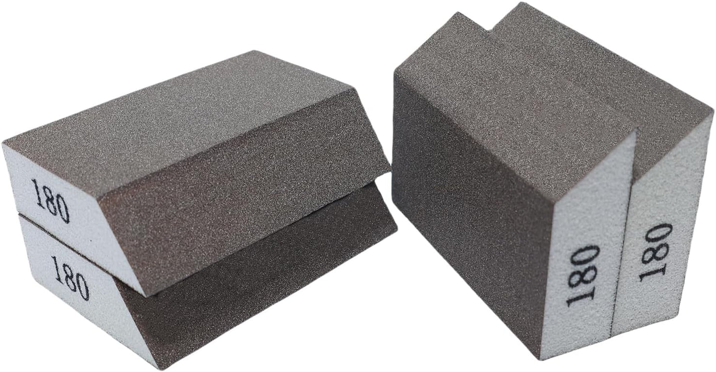 4 Pzas Esponjas Lijado 180 Ángulo Único para Madera Metal