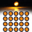 20 Luces LED Ámbar 3/4" Selladas para Remolque 12V