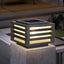 Luz solar LED para poste exterior IP65 cuadrada negra