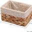 Cesta mimbre rectangular organizador manualidades